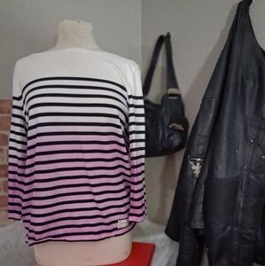 Striped Pink and Black Top